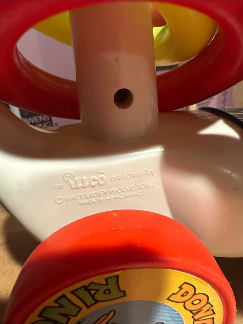 Vintage Donald Duck Ring Toss Pull Toy